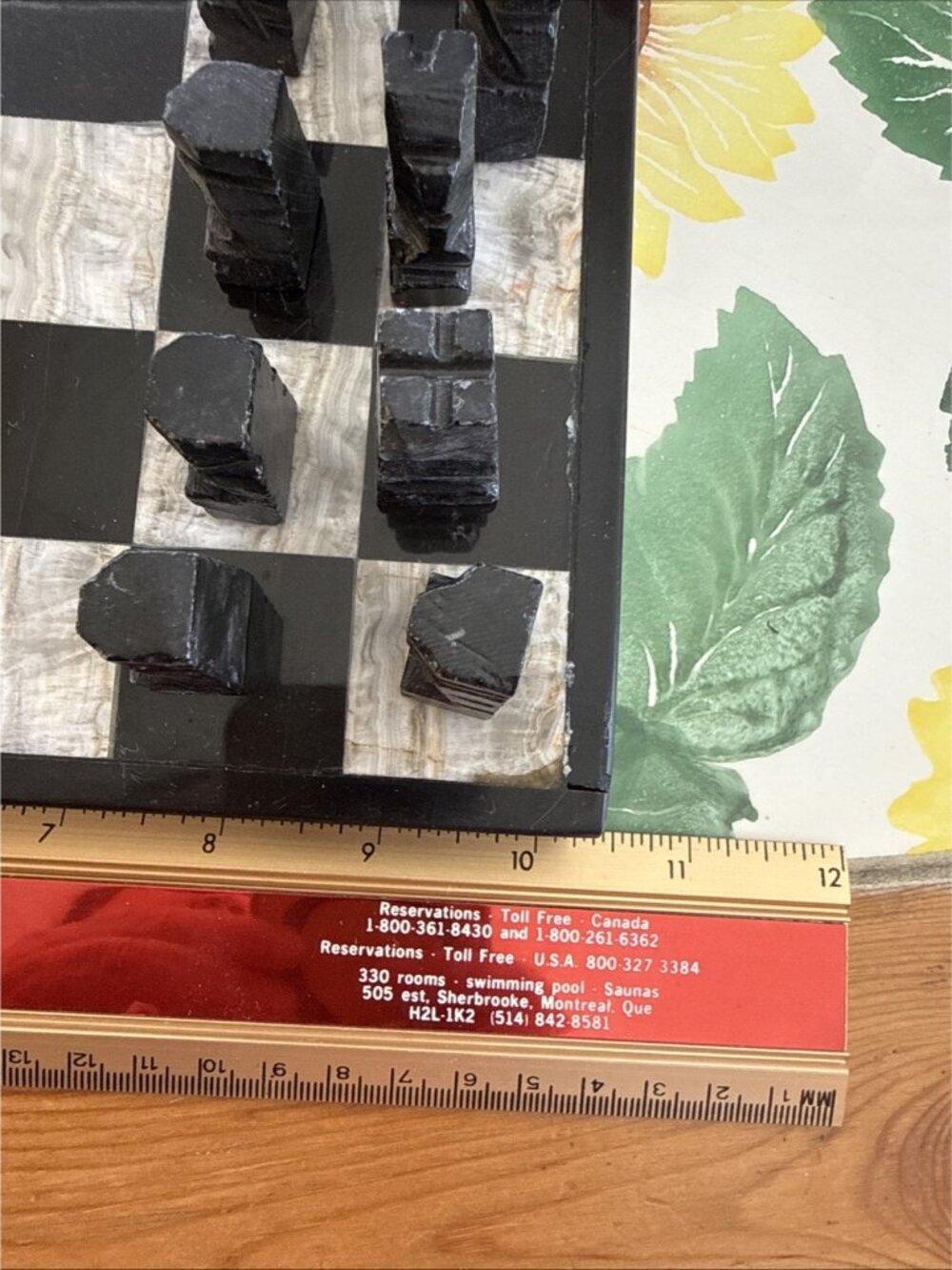 Vtg Carved White & Black Onyx Marble Stone Aztec Chess Set Board Complete 10 in - Picture 8 of 16